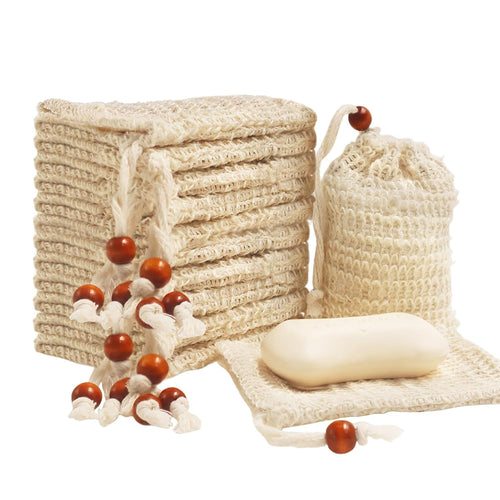 60 Pcs Natural Sisal Soap Saver Bag for Soap Bar