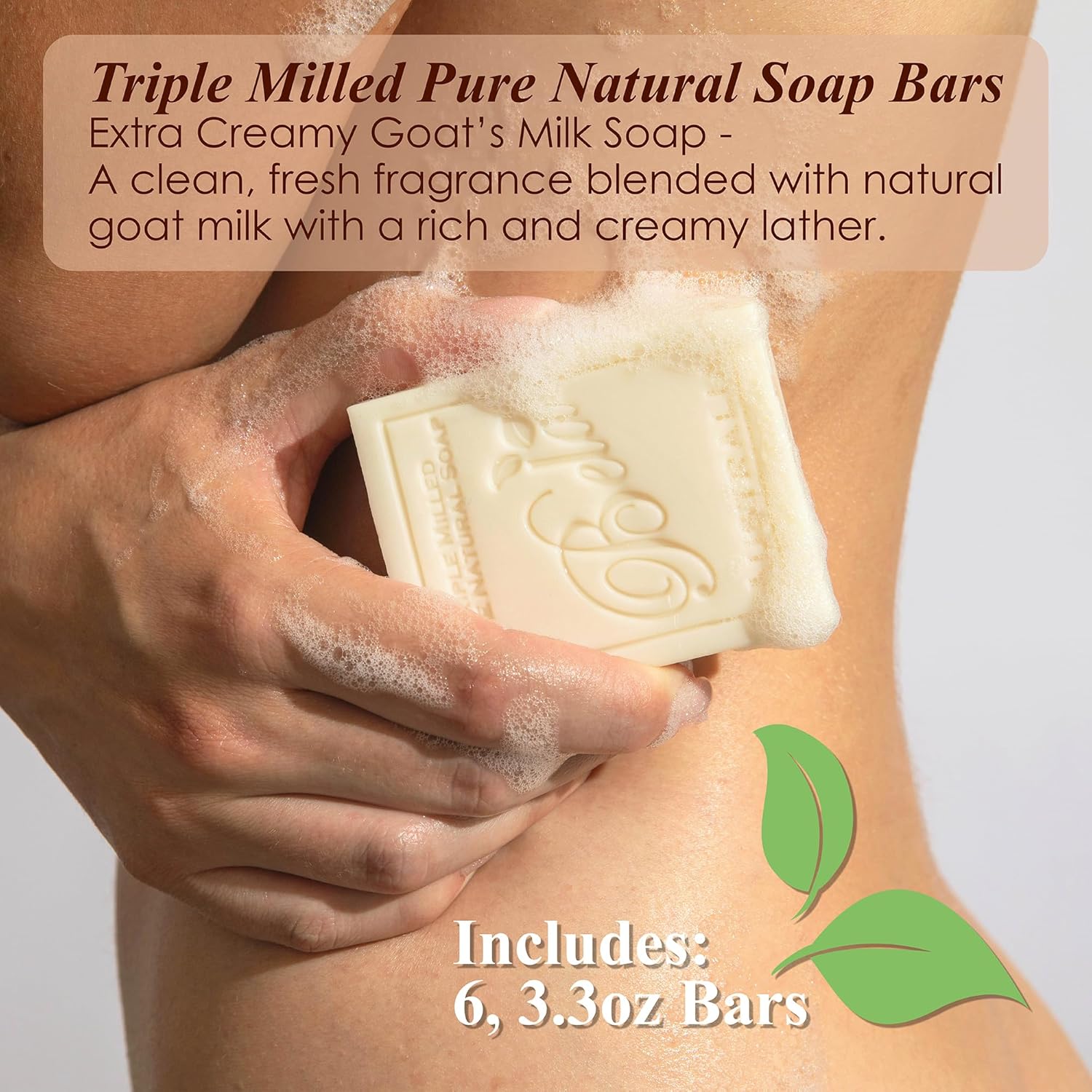 BELA Extra Creamy Goat Milk Soap 3.3 OZ Pack of 6