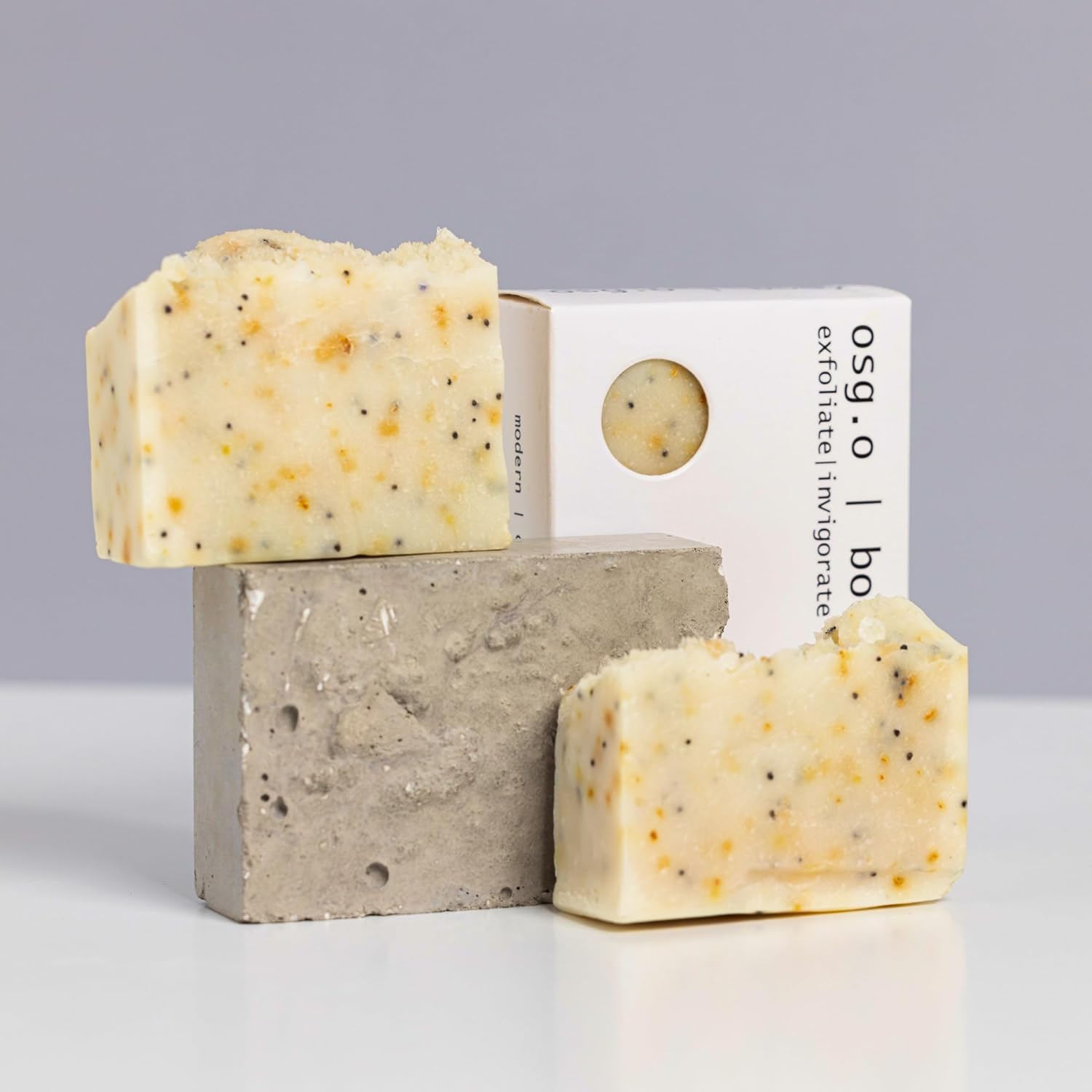 Natural Organic Soap Bar with Sweet Orange and Poppy for Face and Body
