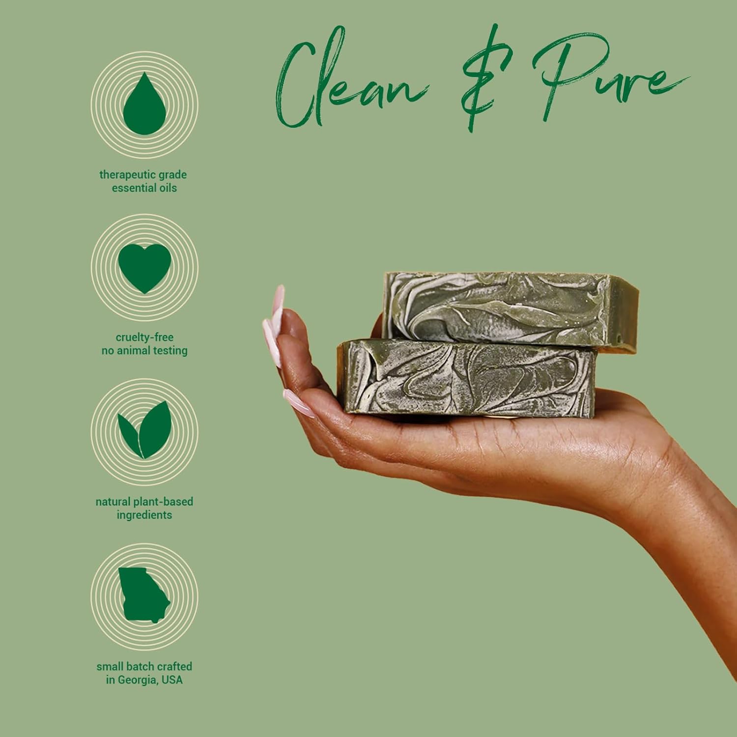 Neem Chlorella Bar Soap - Moisturizing Face & Body Soap